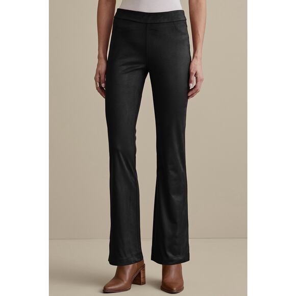 Soft Surroundings Pants - NWT Soft Surroundings Faux Suede Bootcut Pants Black Pull On Women’s Size Large
